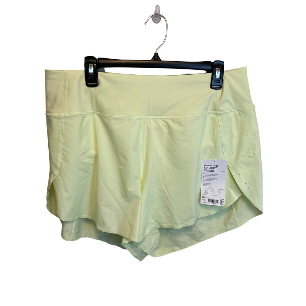 Athleta Run With It 3.5" Neon Workout Running Shorts New Size 1X